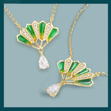 Enamel Zircon Pendant Necklace for Women S925 Solid Silver