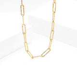 925 Silver Hammered Link Chain Necklace for Women