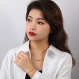 925 Silver Hammered Link Chain Necklace for Women