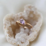 Vintage Silver Water Drop Amethyst Ring, Adjustable Size