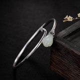 Natural Hetian Magnolia Flower Bracelet - Chinese Style Jewelry