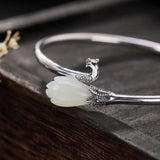 Natural Hetian Magnolia Flower Ladies Bracelet