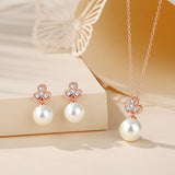 Lucky Clover Necklace 925 Silver Shell Bead Jewelry Birthday Gift