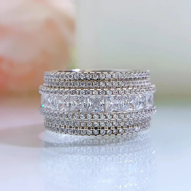 Silver Ring with Zircon Stone for Women Wedding