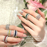Zircon Stone Silver Wedding Ring with Bling Micro Pave for Women