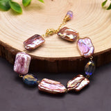 Colorful Baroque Purple Pearls Bracelet for Wedding Women Girls