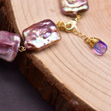 Colorful Baroque Purple Pearls Bracelet for Wedding Women Girls