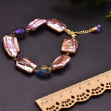 Colorful Baroque Purple Pearls Bracelet for Wedding Women Girls