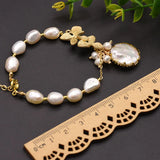 Freshwater Pearl Leaf Bracelets for Women Girls Party Engagement Gift