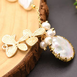 Freshwater Pearl Leaf Bracelets for Women Girls Party Engagement Gift