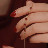 Natural Garnet Bracelet Female Red Jewelry Gift