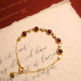 Natural Garnet Bracelet Female Red Jewelry Gift