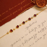 Natural Garnet Bracelet Female Red Jewelry Gift