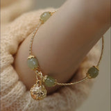 Natural Hetian Jade Bell Bracelet High Sense Personality