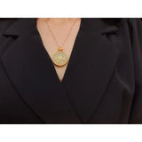 Hetian Jade Necklace Silver Clavicle Chain Retro Chinese Style