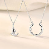 Ocean Boat Haven 925 Silver Couple Necklaces Romantic Jewelry