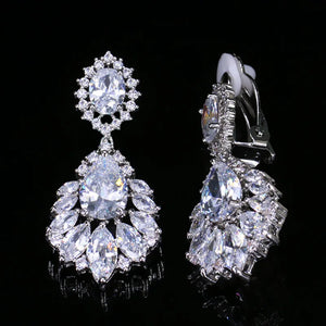 Olive Diamond Clip Earrings High Carbon Diamond Bridal Stud Earrings