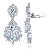 Olive Diamond Clip Earrings High Carbon Diamond Bridal Stud Earrings