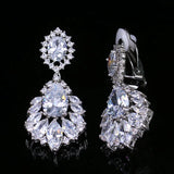 Olive Diamond Clip Earrings High Carbon Diamond Bridal Stud Earrings