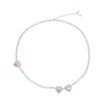 Women's Pink Diamond Heart Necklace High Carbon Diamond Jewelry