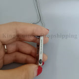 Projection Bar Necklace Rectangle Photo Pendants for Men and Women