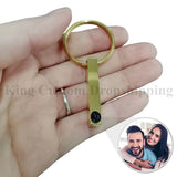 Projection Bar Necklace Rectangle Photo Pendants for Men and Women