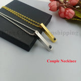 Projection Bar Necklace Rectangle Photo Pendants for Men and Women