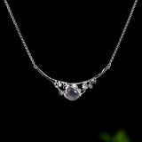 S925 Silver Moonlight Jade Marrow Shadow Plum Necklace