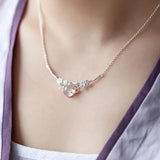 S925 Silver Moonlight Jade Marrow Shadow Plum Necklace