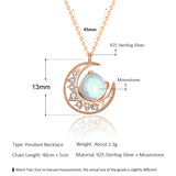 S925 Silver Moon and Star Necklace with Moonstone Pendant