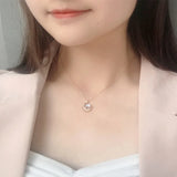 S925 Silver Moon and Star Necklace with Moonstone Pendant