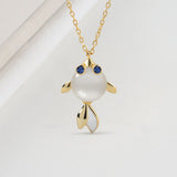 Childlike Goldfish Opal Pendant Necklace for Women