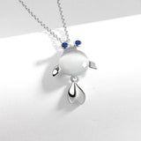 Childlike Goldfish Opal Pendant Necklace for Women