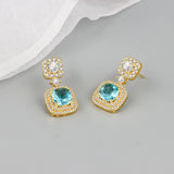 S925 Sterling Silver Zircon Stud Earrings for Women
