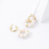 S925 Silver Pearl Women's Earrings Fine Jewelry Mother's Eardrop