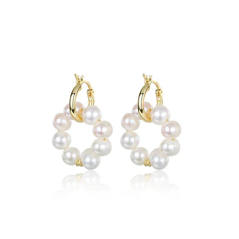 S925 Silver Pearl Women's Earrings Fine Jewelry Mother's Eardrop