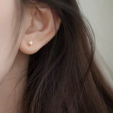 S925 Silver Plated 14K Pearl Earrings Classic Red