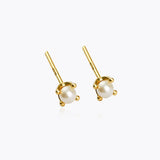 S925 Silver Plated 14K Pearl Earrings Classic Red