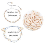 Seashells Necklace Bracelet Set Knit Chain Rope Choker Bracelets Gift