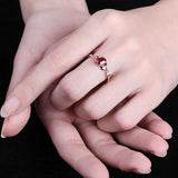 Silver Diamond Ruby Ring Adjustable Glamour Wedding Jewelry