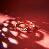 Silver Diamond Ruby Ring Adjustable Glamour Wedding Jewelry