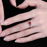 Silver Diamond Ruby Ring Adjustable Glamour Wedding Jewelry