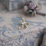 Silver Water Drop Pendant Stud Earrings - Snowflake Charm
