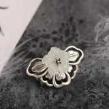 Ethnic Style Jade Flower Charm Brooch Dress Accessories Jewelry