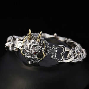 Silver Men's Ring Chain Retro Dragon Xiao Nine Days