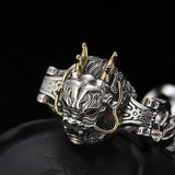 Silver Men's Ring Chain Retro Dragon Xiao Nine Days