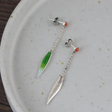 Red Tourmaline Rice Dumpling Tassel Earrings Chinese Retro Charm