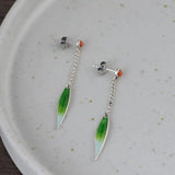 Red Tourmaline Rice Dumpling Tassel Earrings Chinese Retro Charm