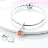 Sun Opal Dangle Charm for Bracelet 925 Silver Women Jewelry
