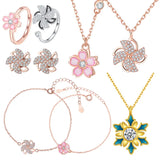 S925 Silver Rotating Ring Necklace Set